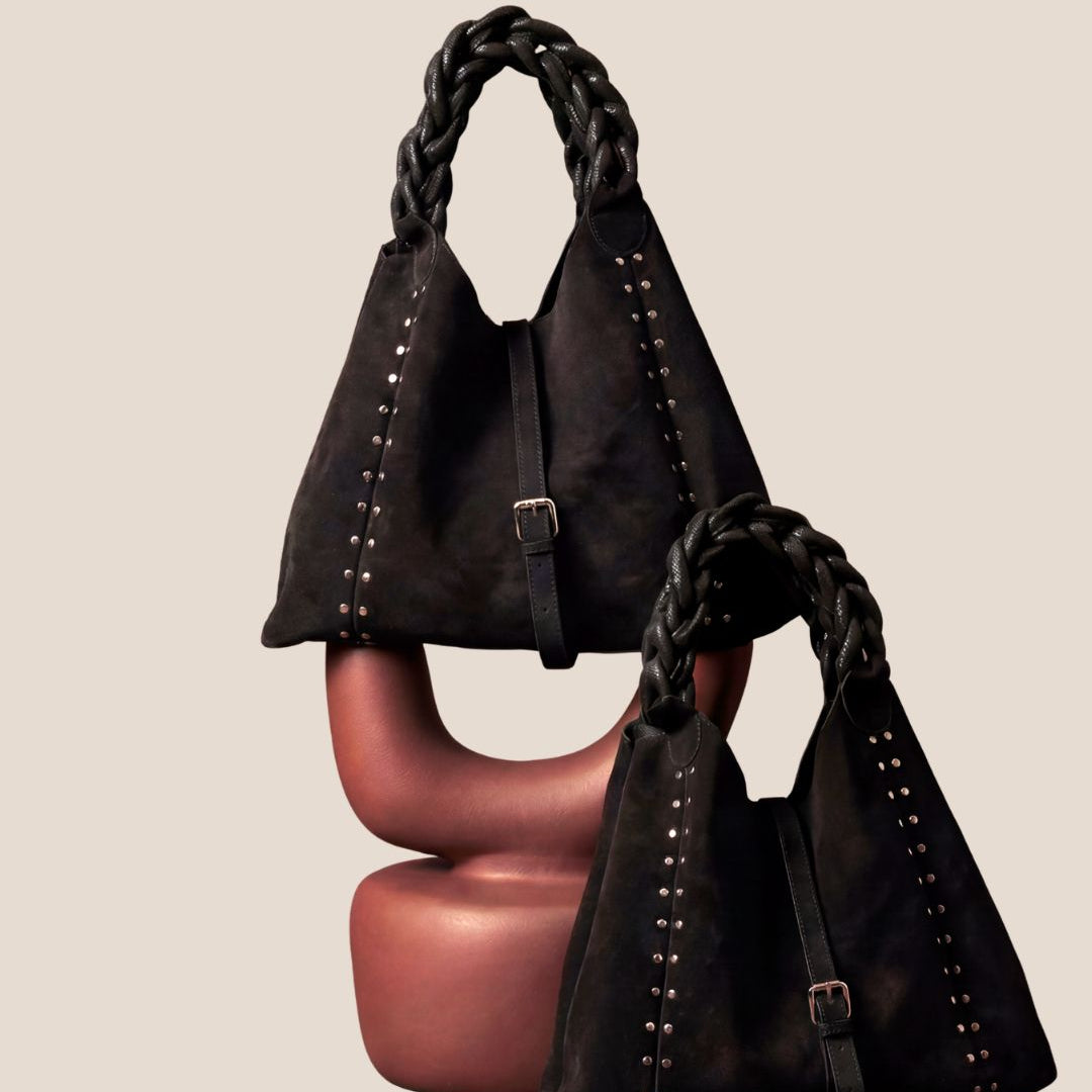 The Slouchy Suede Hobo Bag in Black